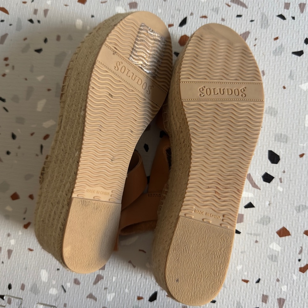 Soludos Minorca High Platform Sandal in Nude Size US 7 - Picture 10 of 10